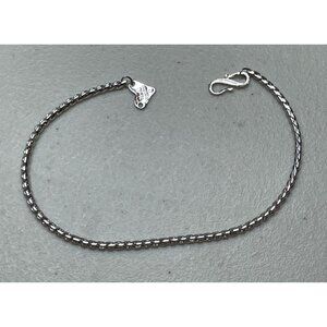 Vintage Vendome Sterling Silver Wheat Chain Bracelet with Heart Tag, 7.25"